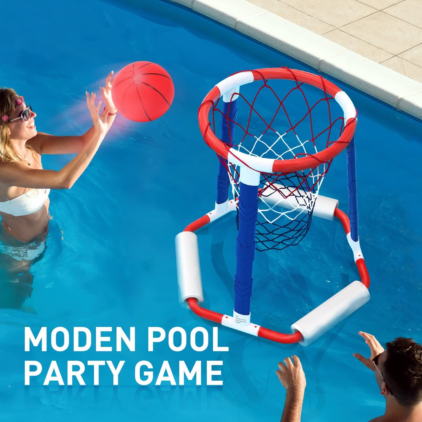 EagleStone Pool Basketball Toys with Backboard