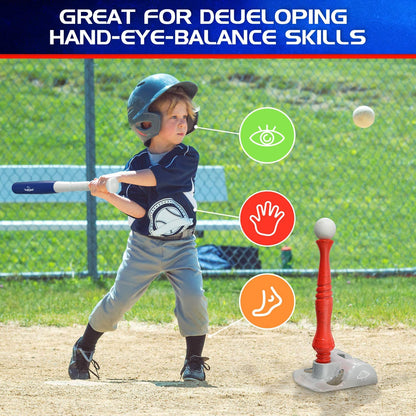 EagleStone T Ball Sets for Kids 3-5, 5-8, Tee Ball Set for Toddlers, Baseball Outdoor Toy