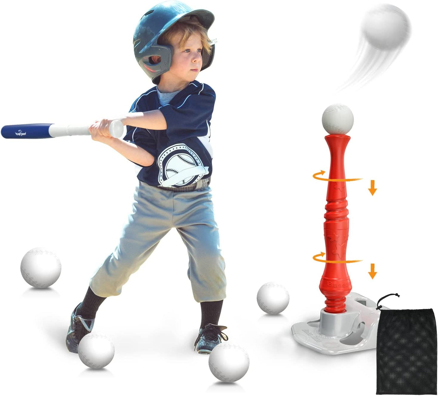 EagleStone T Ball Sets for Kids 3-5, 5-8, Tee Ball Set for Toddlers, Baseball Outdoor Toy